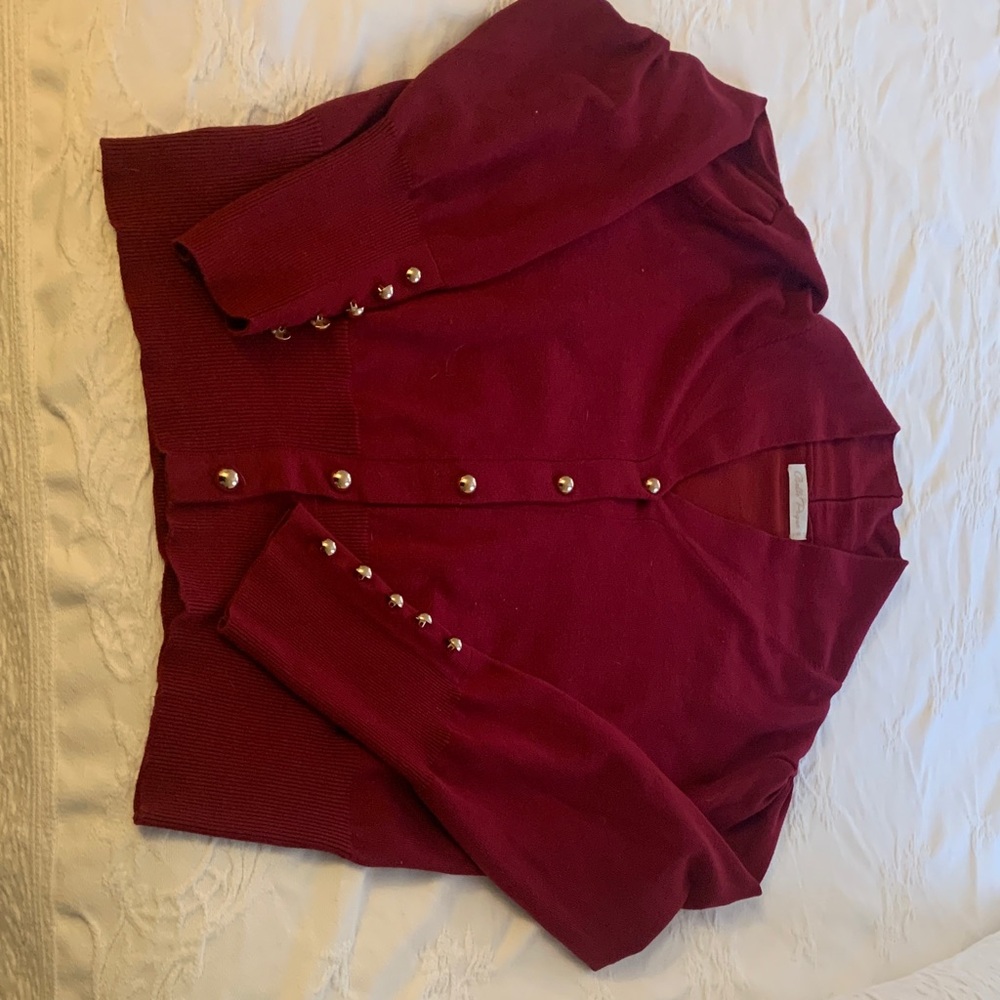 Elegant V-Neck Sweater in Rich Burgundy
